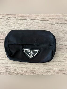 Prada vintage  Black Nylon Logo Pouch Tissue